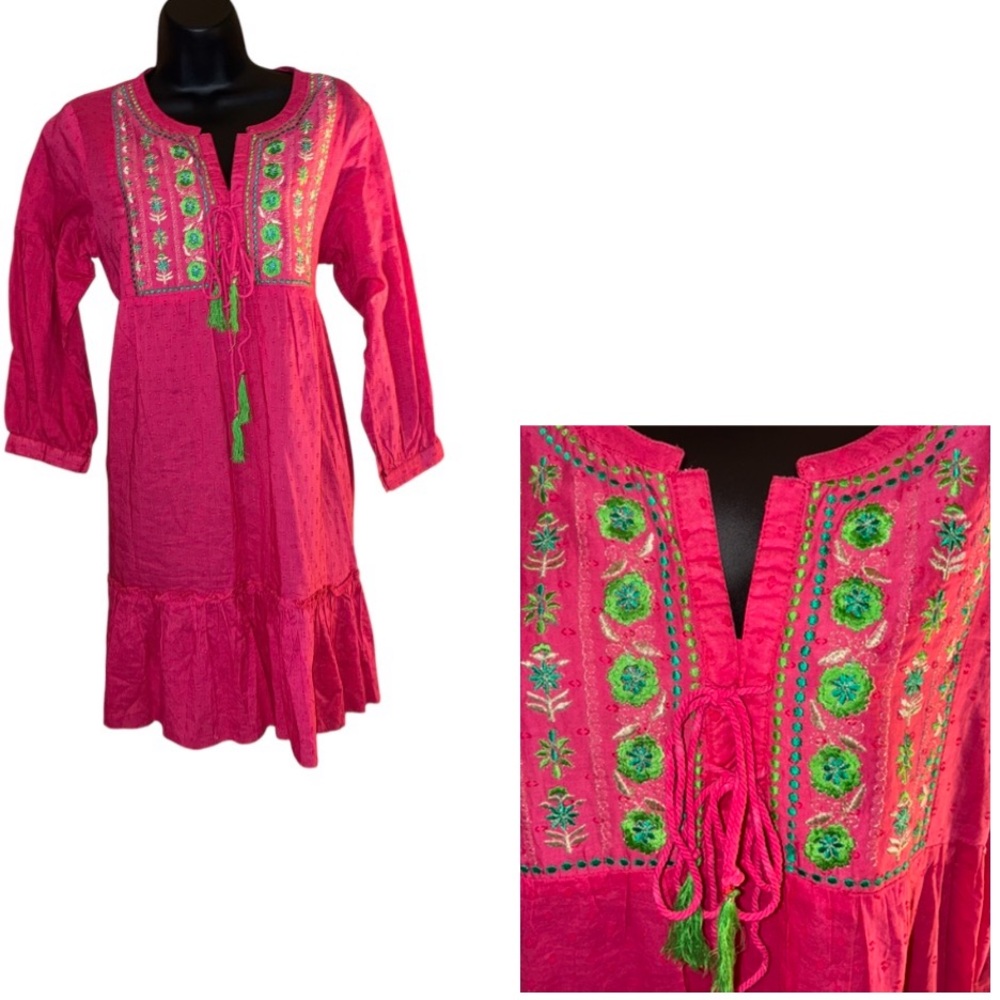 Biba Pink Embroidered Kurta